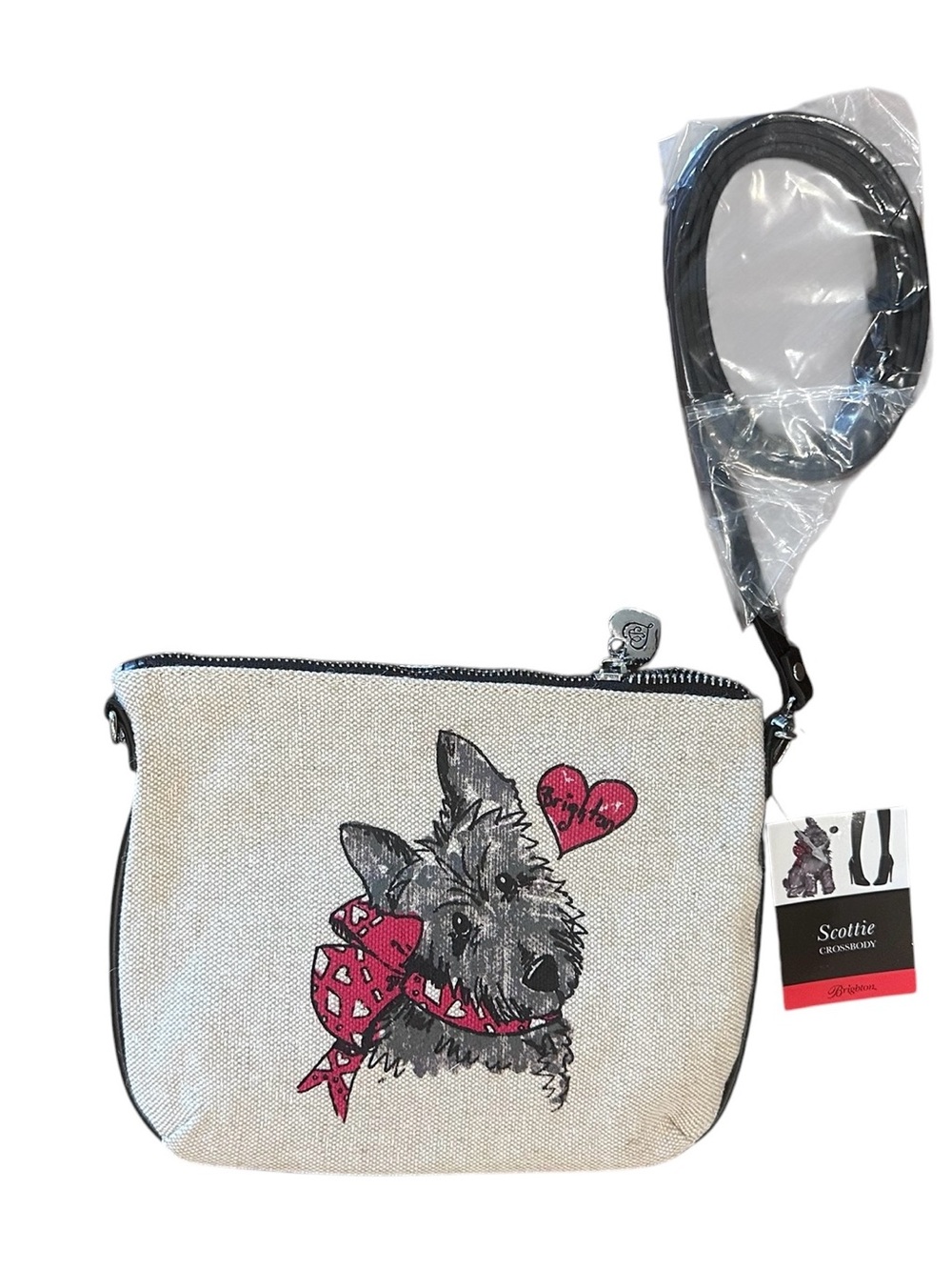Brighton Scottie Dog Crossbody Bag Hearts Bow Purse NWT